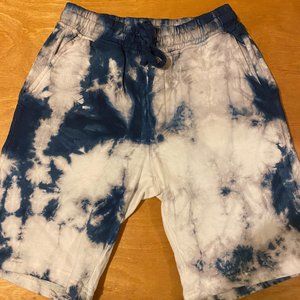 Ron Tomson Tie Dye 100% Cotton White and Blue Shorts